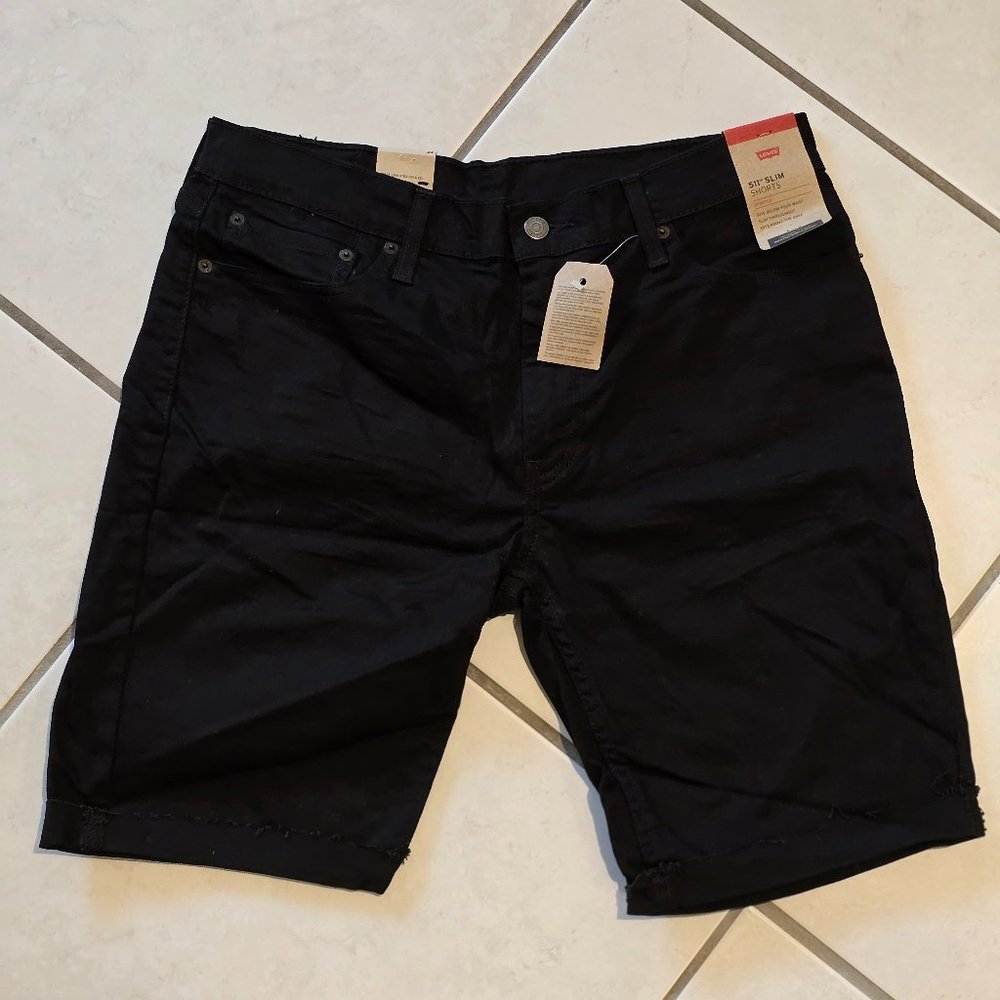 Levi's Mens 511 Slim Cut-off Shorts, size 33, Black
